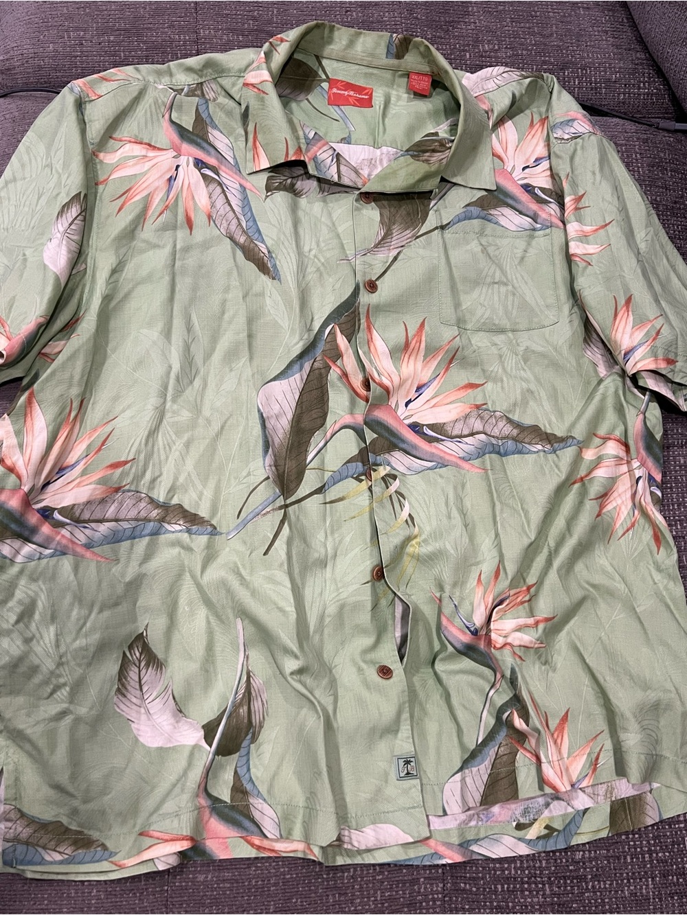 Tommy Bahama 100% Silk "Birds of Paradise" Hawaiian shirt